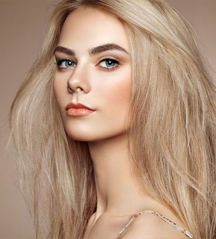 stock image of beautiful young woman with blonde hair