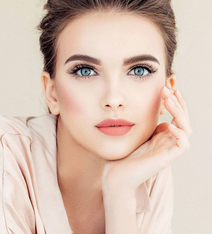 stock image of model with huge makeup