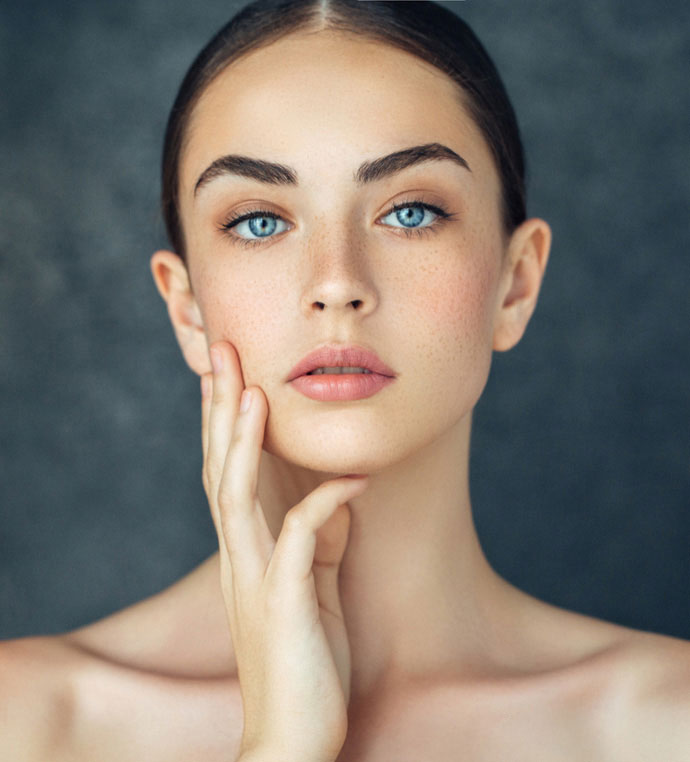 stock image of model with neck bones showing outside